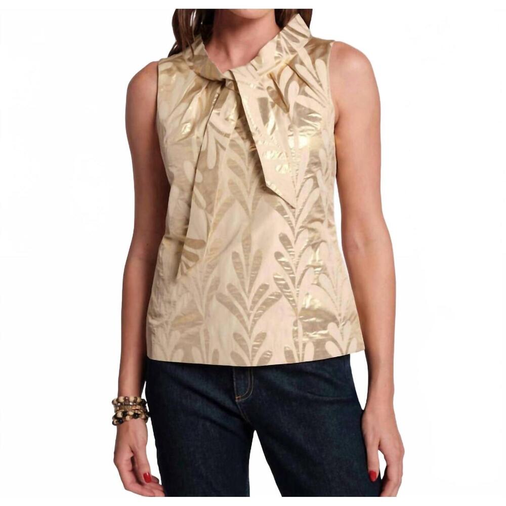 NEW FRANCES VALENTINE millie top in royal palm jacquard